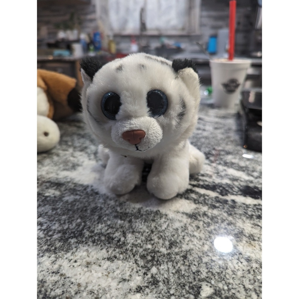 Ty VelveTy Beanie BOOs "Tundra" The White Tiger 6" Plush Glittering Eyes